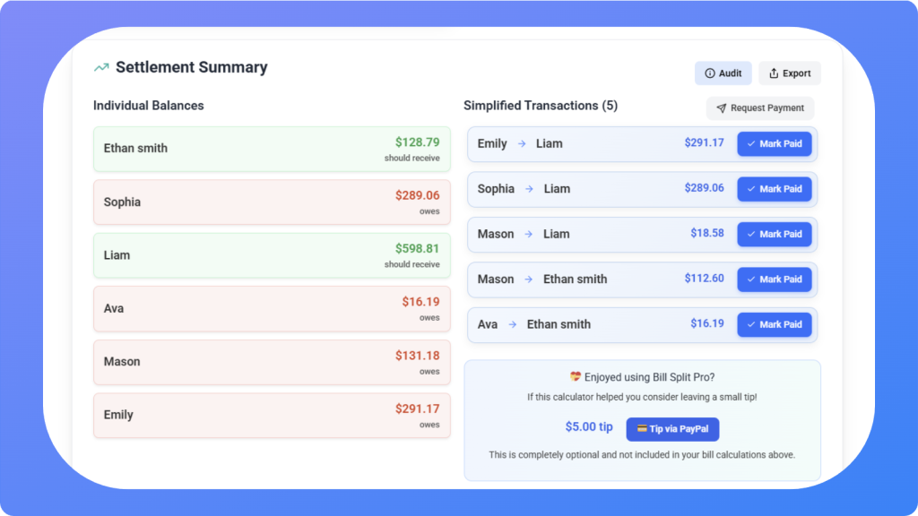 Settlement Summary