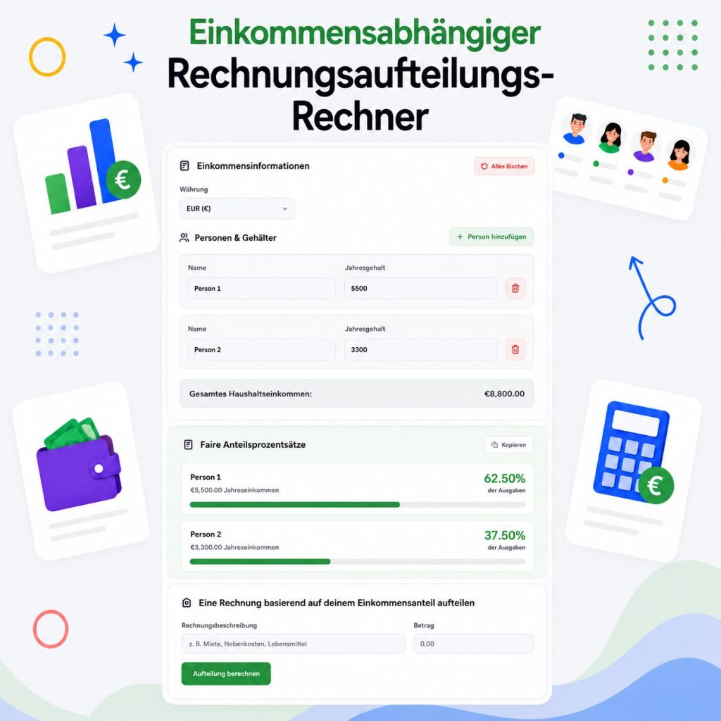 Einkommensabhängiger Rechnungsaufteilungs-Rechner